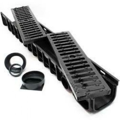 Canaletta pp nera 13x100 h.5 con griglia ghisa (2pz) c250 b019bc