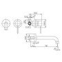 Cox miscelatore lavabo a muro pvd grigio paini 78pw208