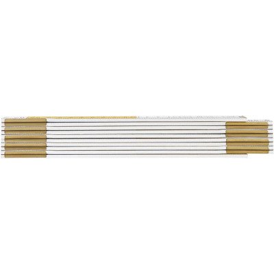 Topex 74-020 metro pieghevole in in legno 2 m, bianco giallo ds