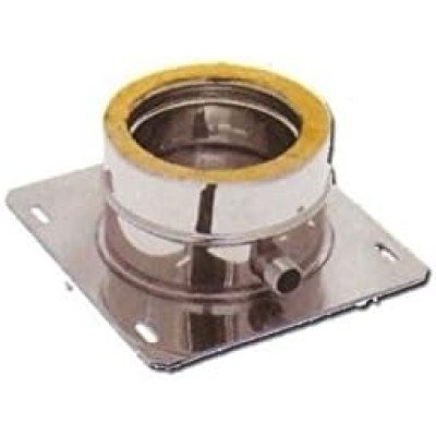 Piastra di base inox doppia parete - tubo canna fumaria - 350-40