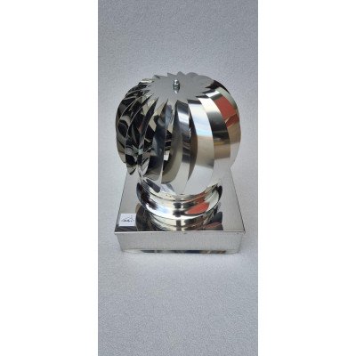 Aspiratore fumi girevole inox base quadra eolico testa camino -