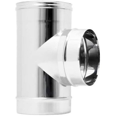 Canne fumarie raccordo a t tubi acciaio inox 304 cm26x0, 5mm 1