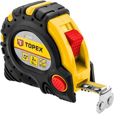 Topex 27c342 flessometro acciaio io, 2 m x 16 mm, magnetico ds