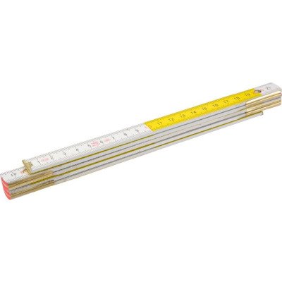 Topex 26c005 metro pieghevole in in legno 1 m, bianco giallo ds