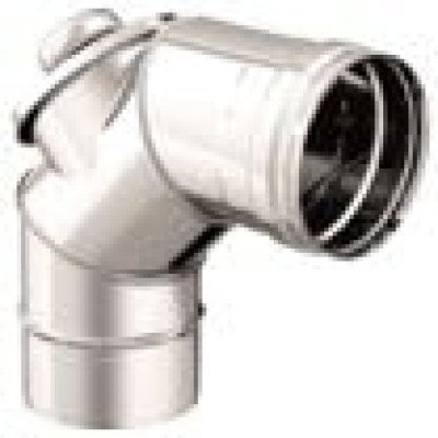 Articolo fumisteria linealegna epellet: curva 90  con ispezione,