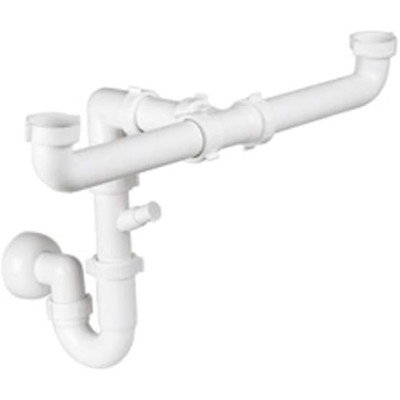 Sifone salvaspazio in pp per lavello doppio 1-1/2x40 goplast 100