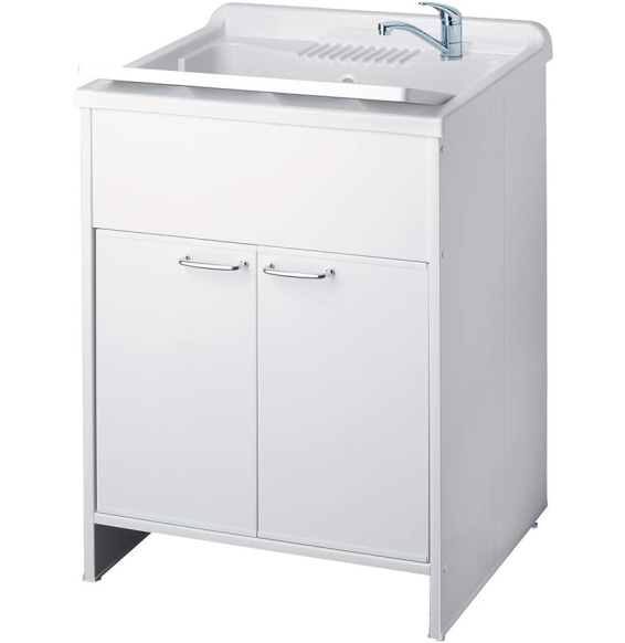 Negrari 9007k meuble avec lavabo en pvc, blanc, 90x65x39 cm