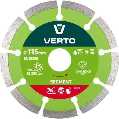 Topex 61h3s1 disco diamantato, 1 115 x 22,2 mm, segmentato