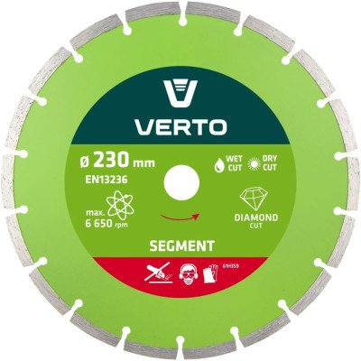 Topex 61h3s9 disco diamantato, 2 230 x 22,2 mm, segmentato ds
