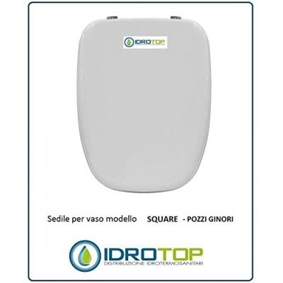 Copriwater pozzi ginori square bianco cerniera cromo-sedile-asse