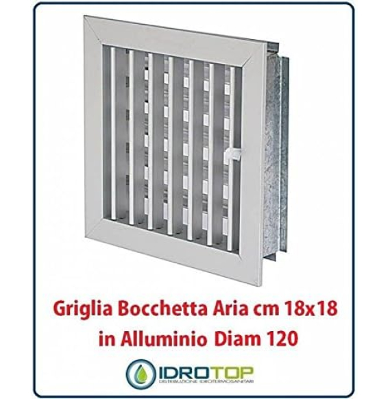 Griglia regolabile con telaio eserranda alluminio 180x180 mm vecamco 97