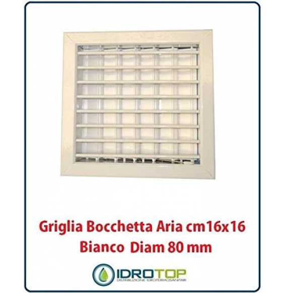 Griglia regolabile con telaio eserranda bianca 160x160 mm vecamco 9721-