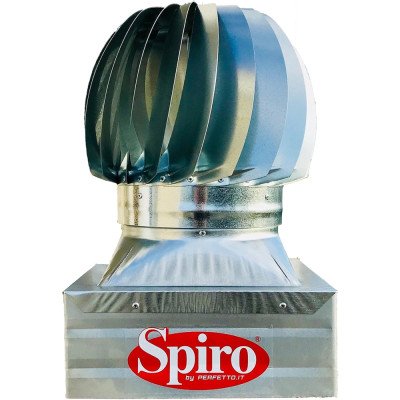 Spiro - comignolo eolico base quadrata ad incastro - acciaio zin