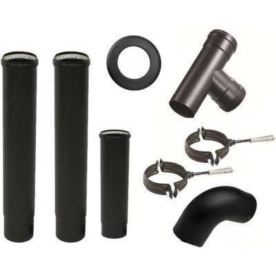 Kit tubi stufa a pellet canna fumaria dn 80 tubo acciaio smaltat