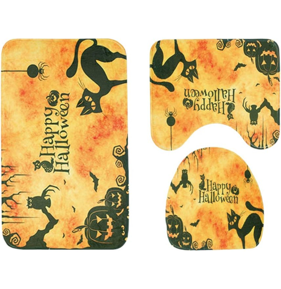 Ounona 3 piece halloween tappeto morbido tappetino da bagno set