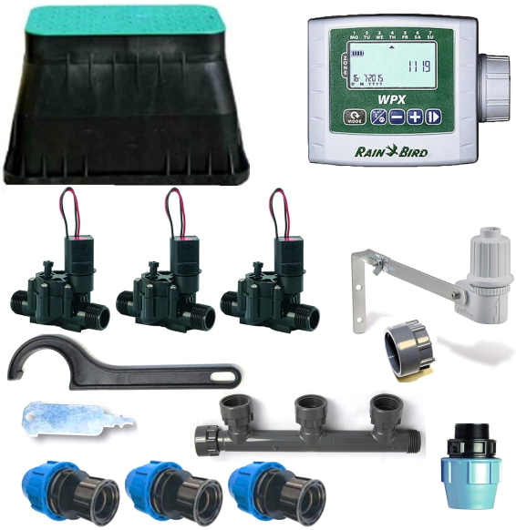 Kit completo irrigazione con cen tralina rain bird da pozzetto pr