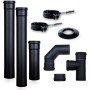 Kit fumisteria in acciaio nero verniciato completo di guarnizion