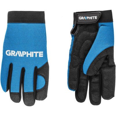 Topex 97g100 guanti da lavoro pe pelle sintetica e tessuto elasti