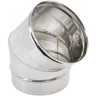 Gomito a 45  per canna fumaria in acciaio inox (dn 300)