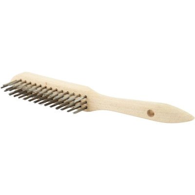 Topex 14a604 spazzola metallica, a, 4 file, manico in legno ds