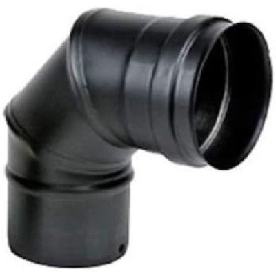 Curva a 90 gradi in acciaio inox preverniciato nero per canne fu