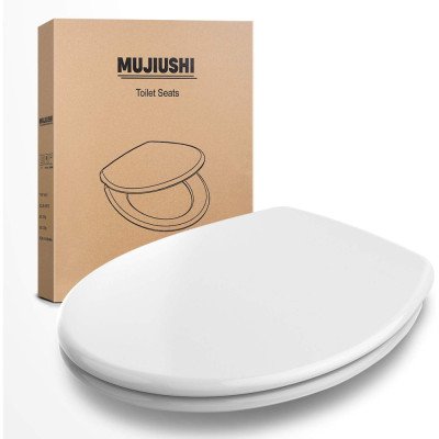 Mujiushi - sedile wc a forma di o, con chiusura lenta, materiale