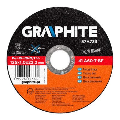 Topex 57h733 disco da taglio per er metallo 125 x 1,0 22,2 mm ds