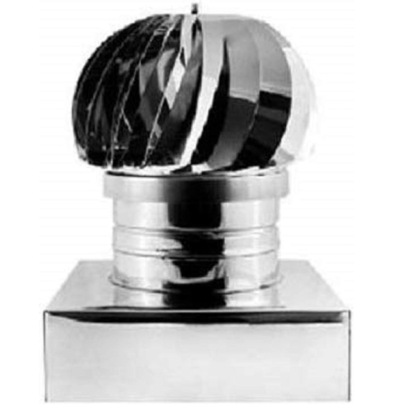 Cappello girevole con base quadrata in acciaio inox per canne fu