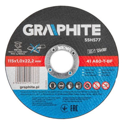 Topex 55h577 dischi da taglio pe per met.115 x 1,0 x 22,2 mm 4 ds