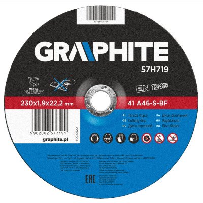 Topex 57h719 disco da taglio per er metallo 230 x 1,9 22,2 mm ds