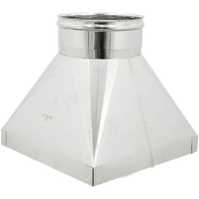 Tramoggia per canna fumaria in acciaio inox (dn 180 base 300x300