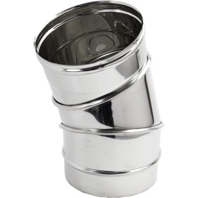 Gomito a 15  per canna fumaria in acciaio inox (dn 180)
