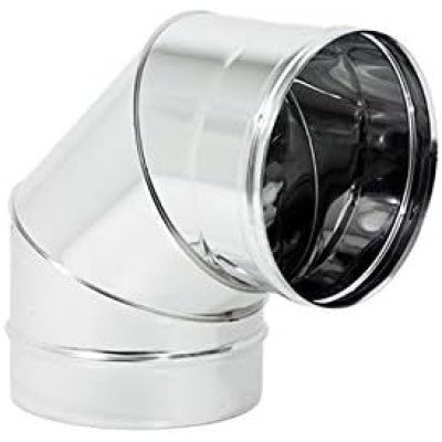 Curva gomito a 90 g acciaio inox canna fumaria (d80)
