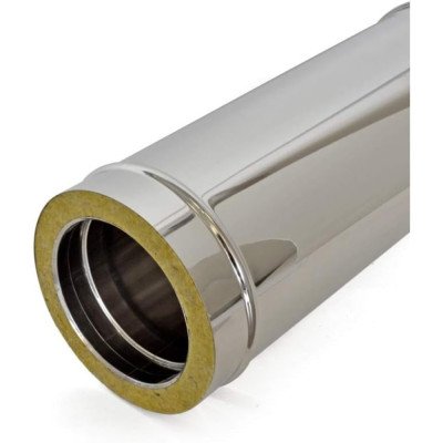 Tubo doppia parete in acciaio inox per canne fumarie l 500 mm (d