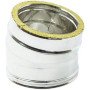 Gomito a 15  per canna fumaria in acciaio inox doppia parete (dn