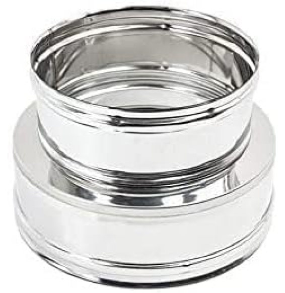 Riduzione inox raccordo adattato re mono doppia d80 150 canna fum