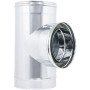 Raccordo t 90  braga doppia parete coibentata acciaio inox canna