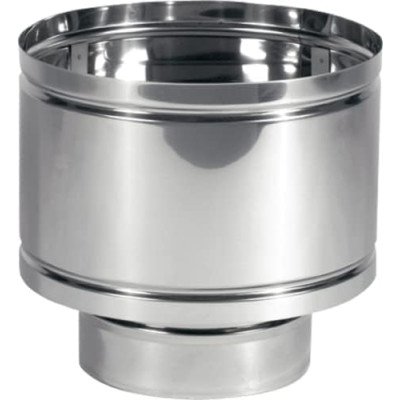 Fumaiolo a cappello antivento a botte in acciaio inox aisi 304.
