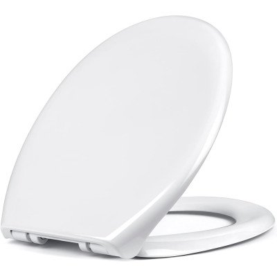 Na copriwater, sedile wc ovale bianco universale con chiusura am