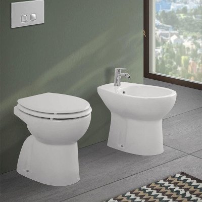 Inbagno coppia sanitari tradizionali in ceramica bianco in set w