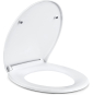 Copriwater ovale bianco, sedile wc con abbassamento automatico,