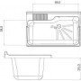 Lavatoio pangea cop.lav.124x60 c est.scorr.-vasca dx., cort.rosso