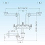 Sifone spazio 2 35 40 per due v asche f1-1/2 uscita lira 9.1275.09