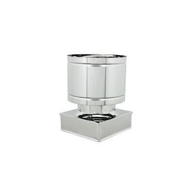 Cappello antivento inox base quadra 27x27