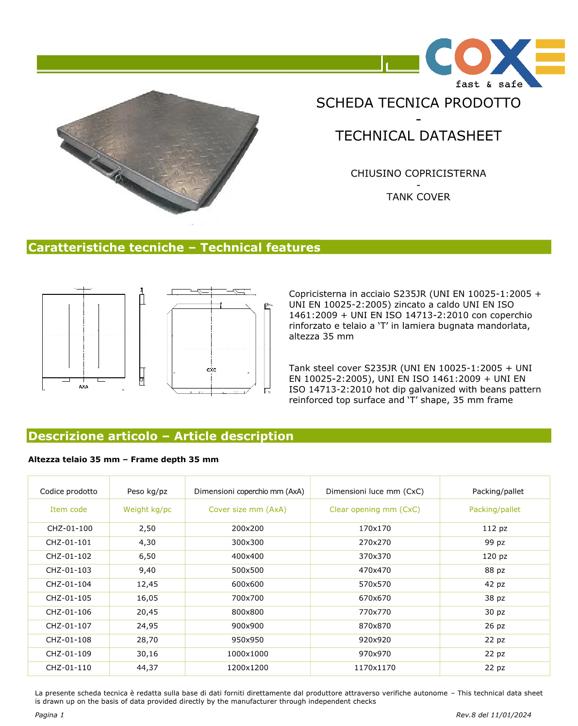 Copricistema In Acciaio Zincato 70x70 Cm - Per Vasche Interrate, Chiusura A Baionetta - Foto 12