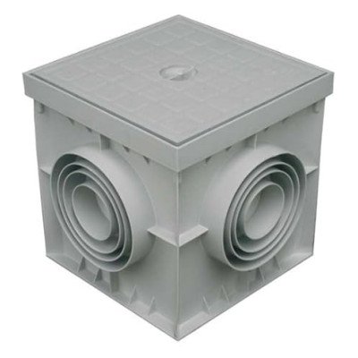 Barile in plastica pp hd con coperchio. cm 40x40 grigio chiaro (