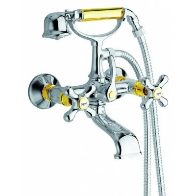 Diva s gruppo vasca esterno con duplex cromo oro b08xbb6w1y