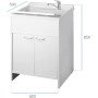 Negrari 9002k - lavatoio lavapanni con mobile in pvc, bianco sat