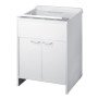 Negrari 9002k - lavatoio lavapanni con mobile in pvc, bianco sat