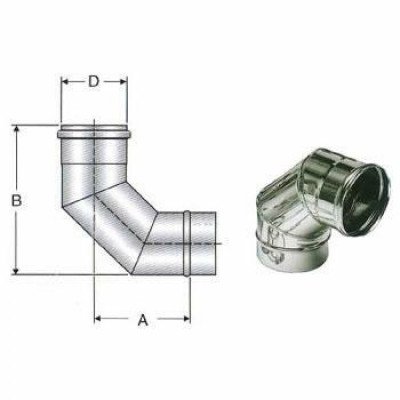 Inox mono parete aisi 316 curva 90 d.110 316l b08x7l7jrh
